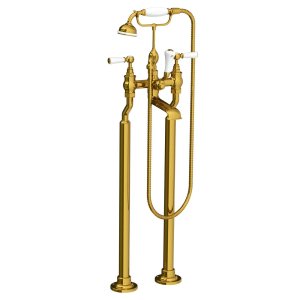 Lefroy Brooks Classic Bateria wannowa wolnostojąca z zestawem prysznicowym Polished Brass WL1144PB