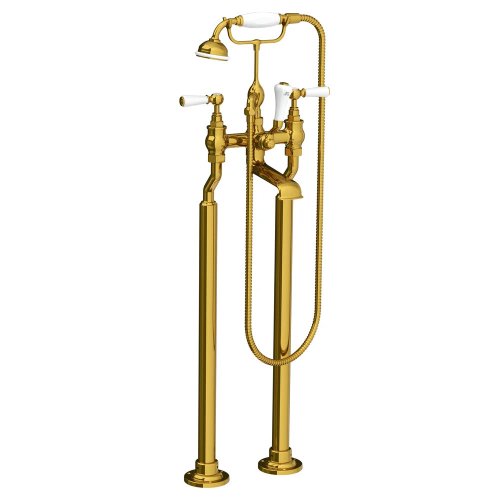 Lefroy Brooks Classic Bateria wannowa wolnostojąca z zestawem prysznicowym Polished Brass WL1144PB