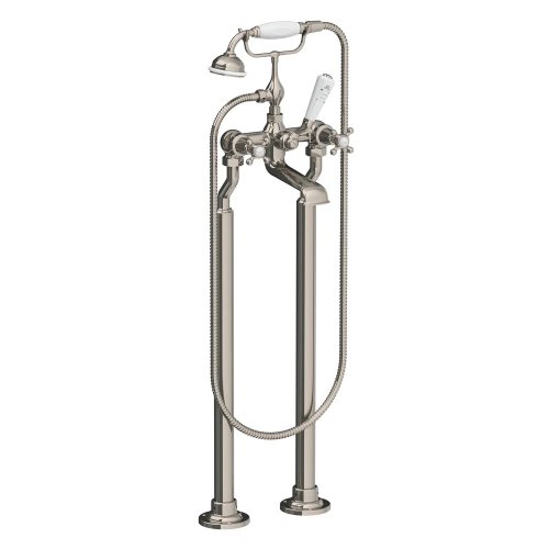 Lefroy Brooks Classic Bateria wannowa wolnostojąca z zestawem prysznicowym Silver Nickel CH1144NK
