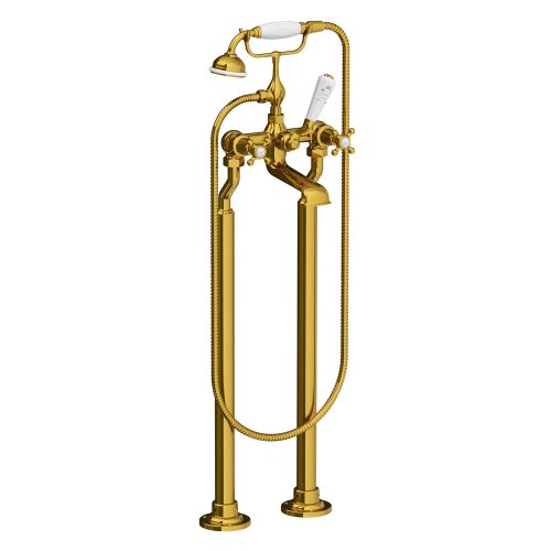 Lefroy Brooks Classic Bateria wannowa wolnostojąca z zestawem prysznicowym Polished Brass CH1144PB