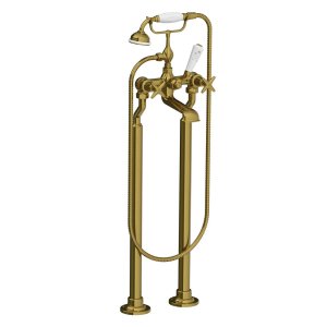 Lefroy Brooks Classic Bateria wannowa wolnostojąca z zestawem prysznicowym Antique Gold LS1144AG