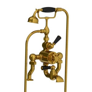 Lefroy Brooks Classic Bateria wannowa termostatyczna 2-otworowa z zestawem prysznicowym Antique Gold DM/BL8823AG