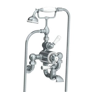 Lefroy Brooks Classic Bateria wannowa termostatyczna 2-otworowa ścienna z zestawem prysznicowym Chrom WM/GD8823CP