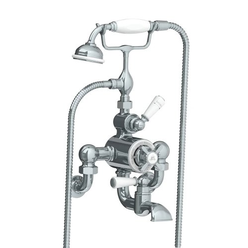 Lefroy Brooks Classic Bateria wannowa termostatyczna 2-otworowa ścienna z zestawem prysznicowym Chrom WM/GD8823CP