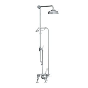 Lefroy Brooks Classic Bateria wannowa 2-otworowa z deszczownicą Ø 200 mm oraz z zestawem prysznicowym Chrom LB1701CP