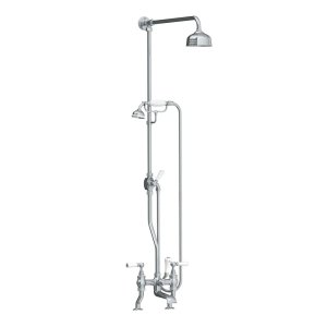 Lefroy Brooks Classic Bateria wannowa 2-otworowa z deszczownicą Ø 129 mm oraz z zestawem prysznicowym Chrom WL1700CP
