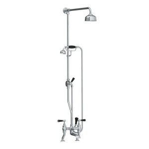 Lefroy Brooks Classic Bateria wannowa 2-otworowa z deszczownicą Ø 200 mm oraz z zestawem prysznicowym Chrom BL1701CP
