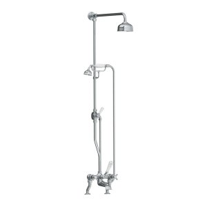 Lefroy Brooks Classic Bateria wannowa 2-otworowa z deszczownicą Ø 129 mm oraz z zestawem prysznicowym Chrom CH1700CP