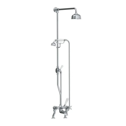 Lefroy Brooks Classic Bateria wannowa 2-otworowa z deszczownicą Ø 200 mm oraz z zestawem prysznicowym Chrom CH1701CP