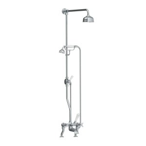 Lefroy Brooks Classic Bateria wannowa 2-otworowa z deszczownicą Ø 129 mm oraz z zestawem prysznicowym Chrom LS1700CP