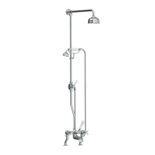 Lefroy Brooks Classic Bateria wannowa 2-otworowa z deszczownicą Ø 200 mm oraz z zestawem prysznicowym Chrom LS1701CP