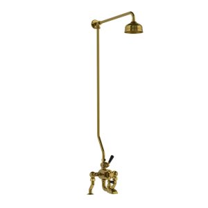Lefroy Brooks Classic Bateria wannowa 2-otworowa z deszczownicą Ø 129 mm Antique Gold DMBL8821AG