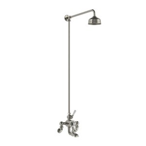 Lefroy Brooks Classic Bateria wannowa termostatyczna 2-otworowa ścienna z deszczownicą Ø 200 mm Silver Nickel WMGD8822NK