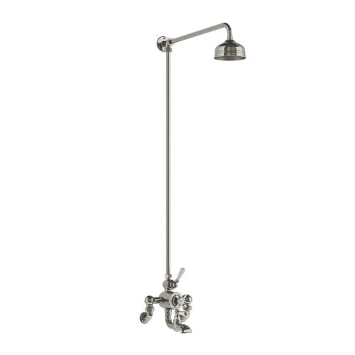 Lefroy Brooks Classic Bateria wannowa termostatyczna 2-otworowa ścienna z deszczownicą Ø 129 mm Silver Nickel WMGD8821NK