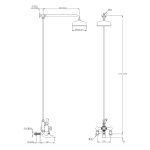 Lefroy Brooks Classic Bateria wannowa termostatyczna 2-otworowa ścienna z deszczownicą Ø 200 mm Chrom WMGD8822CP