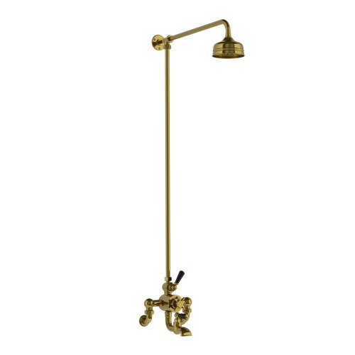 Lefroy Brooks Classic Bateria wannowa termostatyczna 2-otworowa ścienna z deszczownicą Ø 129 mm Antique Gold WMBL8821AG