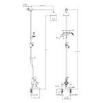 Lefroy Brooks Classic Bateria wannowa termostatyczna 2-otworowa z deszczownicą Ø 129 mm i zestawem prysznicowym Chrom DMGD8824CP
