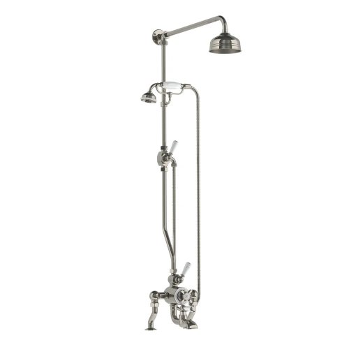 Lefroy Brooks Classic Bateria wannowa termostatyczna 2-otworowa z deszczownicą Ø 129 mm i zestawem prysznicowym Silver Nickel DMGD8824NK