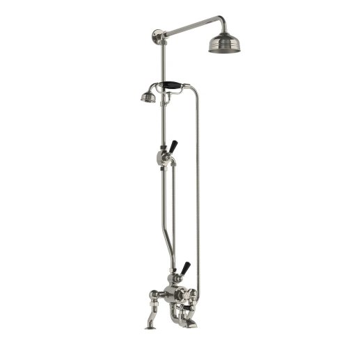 Lefroy Brooks Classic Bateria wannowa termostatyczna 2-otworowa z deszczownicą Ø 200 mm i zestawem prysznicowym Silver Nickel DMBL8825NK