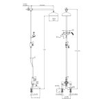 Lefroy Brooks Classic Bateria wannowa termostatyczna 2-otworowa z deszczownicą Ø 200 mm i zestawem prysznicowym Chrom DMBL8825CP