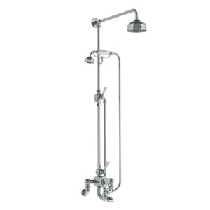 Lefroy Brooks Classic Bateria wannowa termostatyczna 2-otworowa ścienna z deszczownicą Ø 129 mm i zestawem prysznicowym Chrom WMGD8824CP