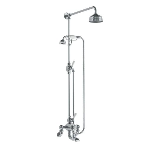 Lefroy Brooks Classic Bateria wannowa termostatyczna 2-otworowa ścienna z deszczownicą Ø 129 mm i zestawem prysznicowym Chrom WMGD8824CP