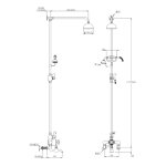 Lefroy Brooks Classic Bateria wannowa termostatyczna 2-otworowa ścienna z deszczownicą Ø 129 mm i zestawem prysznicowym Chrom WMGD8824CP