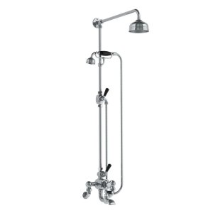 Lefroy Brooks Classic Bateria wannowa termostatyczna 2-otworowa ścienna z deszczownicą Ø 129 mm i zestawem prysznicowym Chrom WMBL8824CP