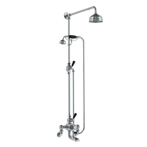 Lefroy Brooks Classic Bateria wannowa termostatyczna 2-otworowa ścienna z deszczownicą Ø 129 mm i zestawem prysznicowym Chrom WMBL8824CP