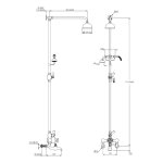 Lefroy Brooks Classic Bateria wannowa termostatyczna 2-otworowa ścienna z deszczownicą Ø 129 mm i zestawem prysznicowym Chrom WMBL8824CP