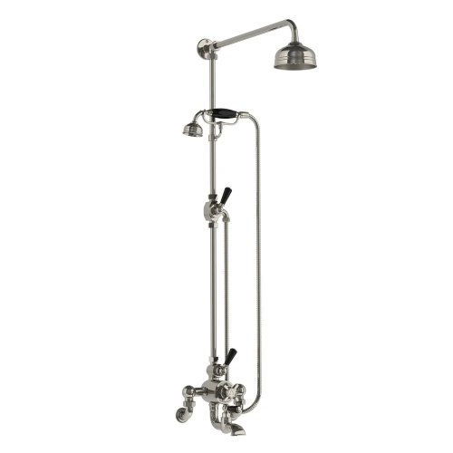 Lefroy Brooks Classic Bateria wannowa termostatyczna 2-otworowa ścienna z deszczownicą Ø 129 mm i zestawem prysznicowym Silver Nickel WMBL8824NK