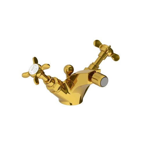 Lefroy Brooks Classic Bateria bidetowa z korkiem automatycznym Polished Brass LB1195PB
