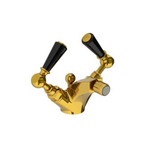 Lefroy Brooks Classic Bateria bidetowa z korkiem automatycznym Polished Brass BL1195PB