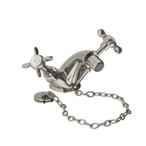 Lefroy Brooks Classic Bateria bidetowa z korkiem na łańcuszku Silver Nickel LBS1199NK
