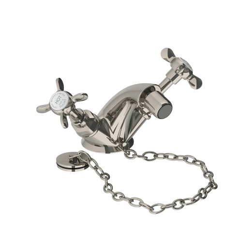 Lefroy Brooks Classic Bateria bidetowa z korkiem na łańcuszku Silver Nickel LBS1199NK