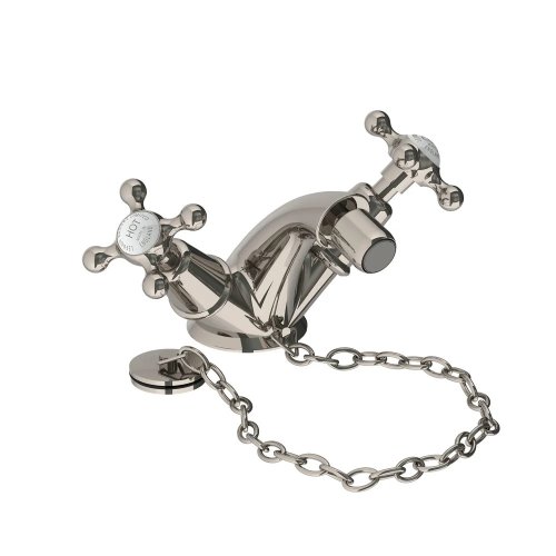 Lefroy Brooks Classic Bateria bidetowa z korkiem na łańcuszku Silver Nickel CHS1199NK