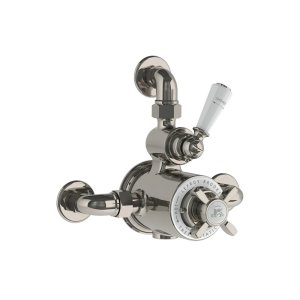 Lefroy Brooks Classic Bateria termostatyczna natryskowa z zaworem ciśnieniowym na jednodrożna Silver Nickel GD8725NK