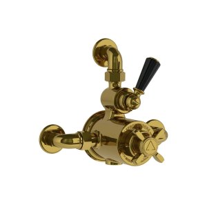 Lefroy Brooks Classic Bateria termostatyczna natryskowa z zaworem ciśnieniowym na jednodrożna Antique Gold BL8725AG