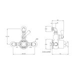 Lefroy Brooks Classic Bateria termostatyczna natryskowa z zaworem ciśnieniowym na jednodrożna Chrom LS8725CP