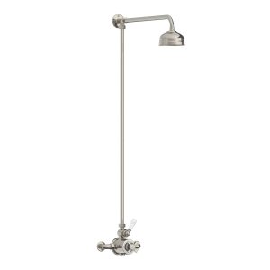 Lefroy Brooks Classic Bateria natryskowa termostatyczna ścienna z deszczownicą Ø 200 mm Silver Nickel GD8702NK