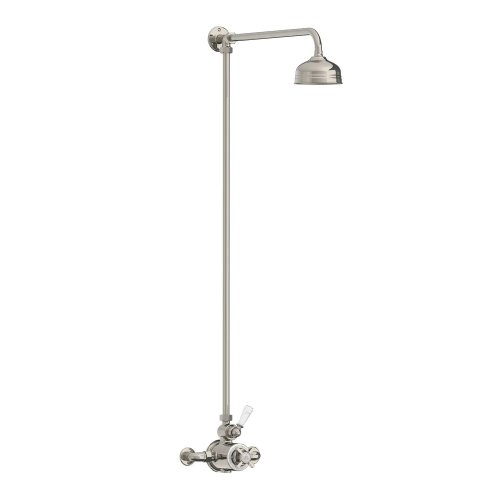 Lefroy Brooks Classic Bateria natryskowa termostatyczna ścienna z deszczownicą Ø 129 mm Silver Nickel GD8701NK