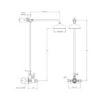 Lefroy Brooks Classic Bateria natryskowa termostatyczna ścienna z deszczownicą Ø 200 mm Chrom GD8702CP