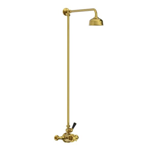 Lefroy Brooks Classic Bateria natryskowa termostatyczna ścienna z deszczownicą Ø 129 mm Polished Brass BL8701PB