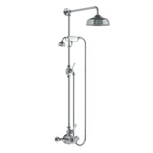 Lefroy Brooks Classic Bateria natryskowa termostatyczna ścienna z deszczownicą Ø 200 mm i zestawem prysznicowym Chrom GD8704CP