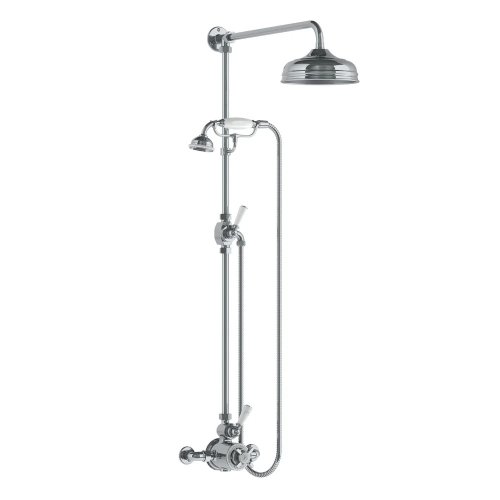 Lefroy Brooks Classic Bateria natryskowa termostatyczna ścienna z deszczownicą Ø 200 mm i zestawem prysznicowym Chrom GD8704CP