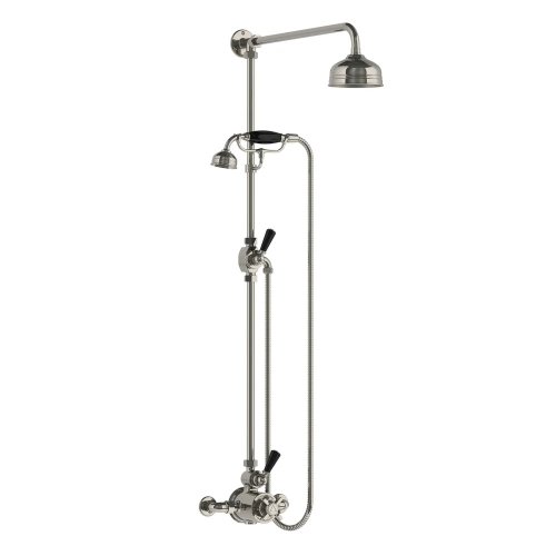 Lefroy Brooks Classic Bateria natryskowa termostatyczna ścienna z deszczownicą Ø 129 mm i zestawem prysznicowym Silver Nickel BL8703NK