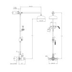 Lefroy Brooks Classic Bateria natryskowa termostatyczna ścienna z deszczownicą Ø 200 mm i zestawem prysznicowym Silver Nickel BL8704NK