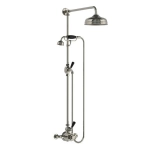 Lefroy Brooks Classic Bateria natryskowa termostatyczna ścienna z deszczownicą Ø 200 mm i zestawem prysznicowym Silver Nickel BL8704NK
