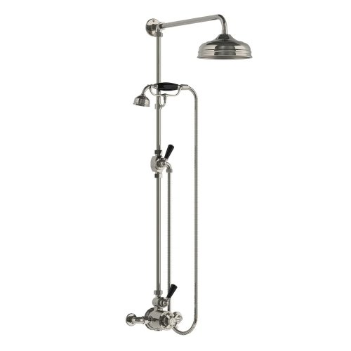 Lefroy Brooks Classic Bateria natryskowa termostatyczna ścienna z deszczownicą Ø 200 mm i zestawem prysznicowym Silver Nickel BL8704NK