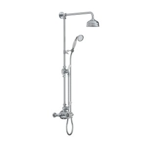 Lefroy Brooks Classic Bateria natryskowa termostatyczna ścienna z deszczownicą Ø 129 mm i zestawem prysznicowym Chrom BL8743CP